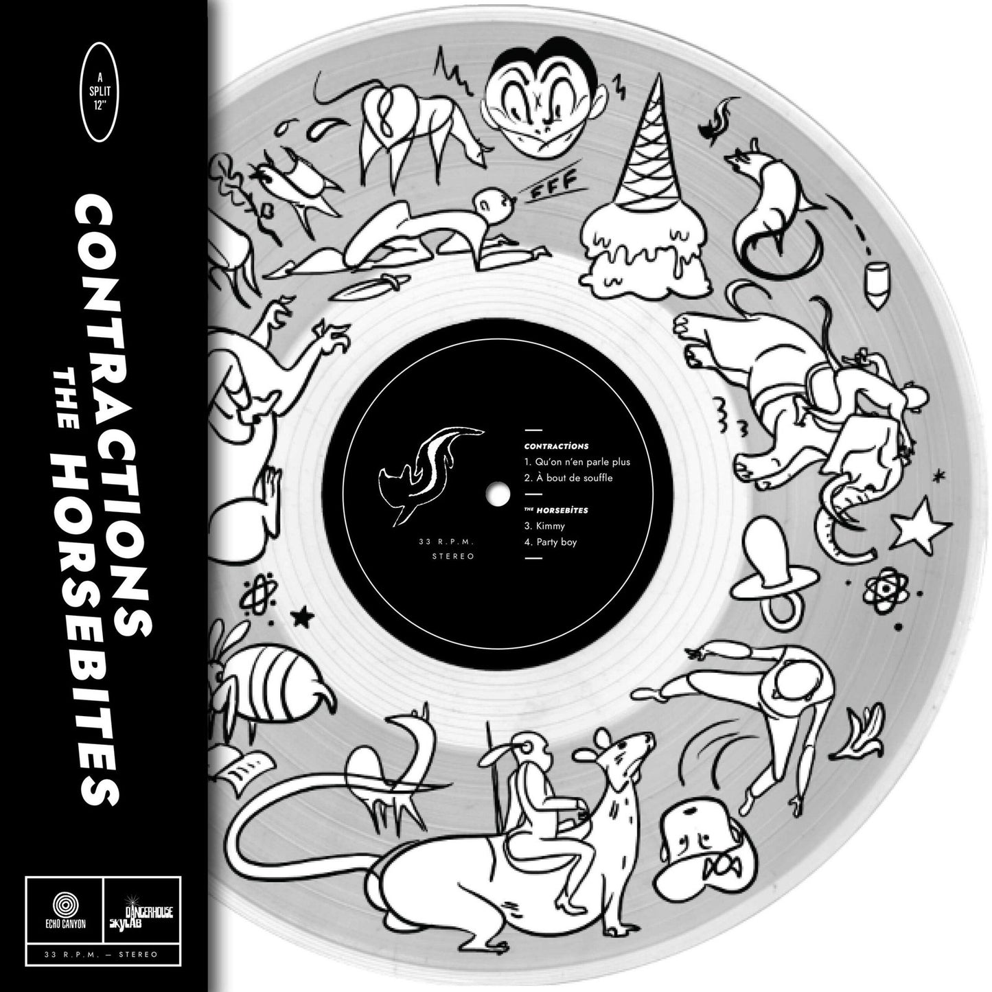 CONTRACTIONS / HORSEBITES - Split 12' Vinyl distroville.myshopify.com