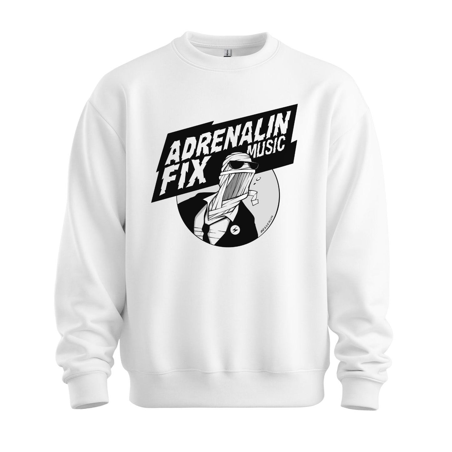 adrenalin fix music sweatshirt white