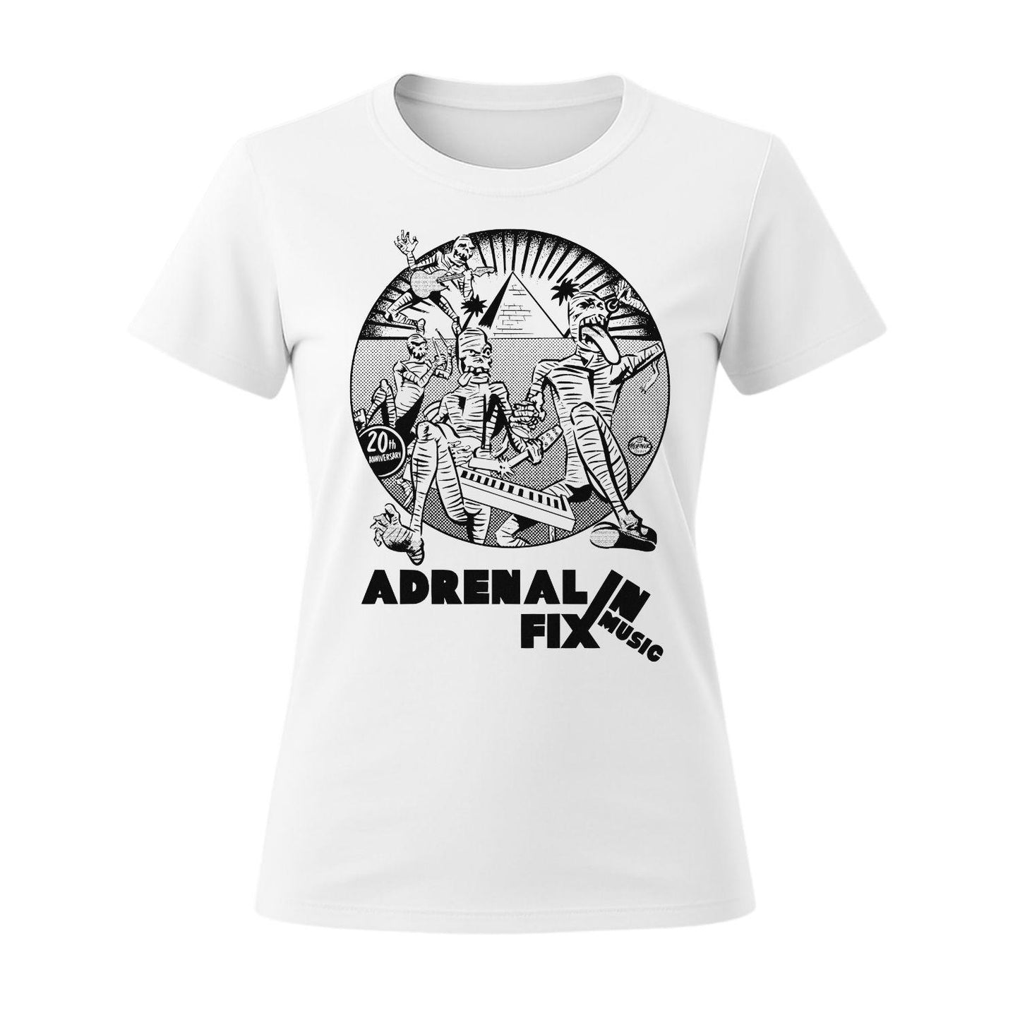 adrenalin fix music white t-shirt women