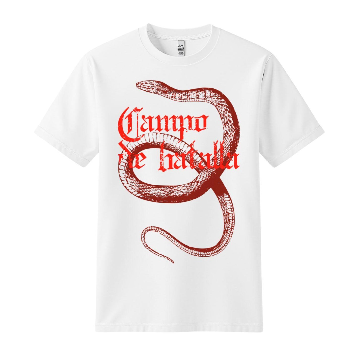 campo de batalla t-shirt white red snake