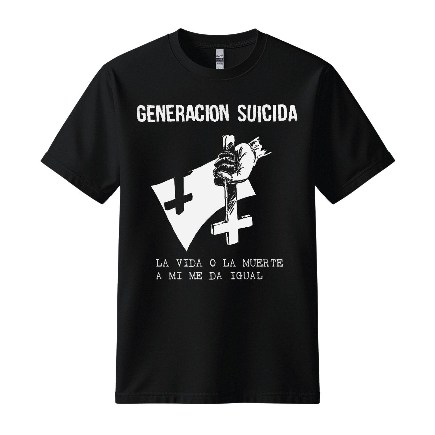 generacion suicida black t-shirt la vida o la muerte