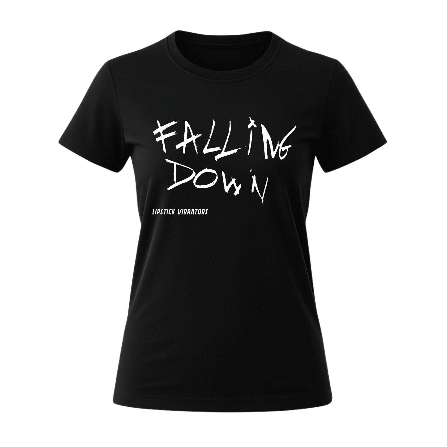 lipstick vibrators women black t-shirt falling down