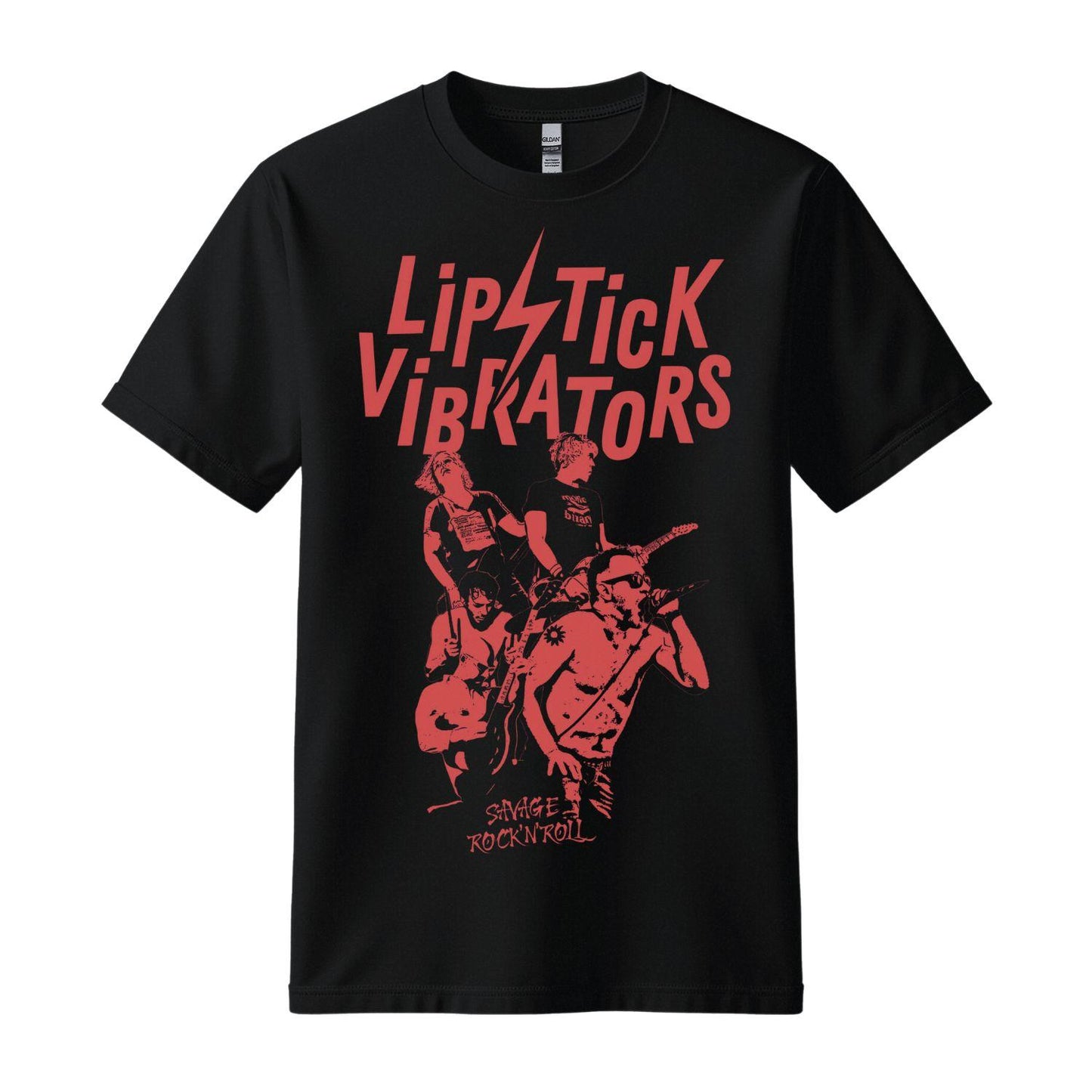 lipstick vibrators t-shirt black red print