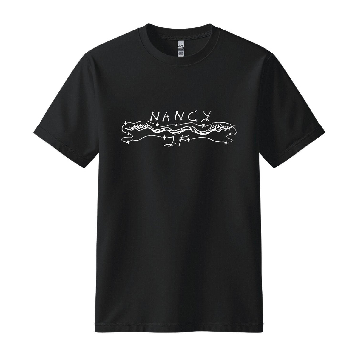 Nancy and the Jam Fancys black t-shirt white design official merch