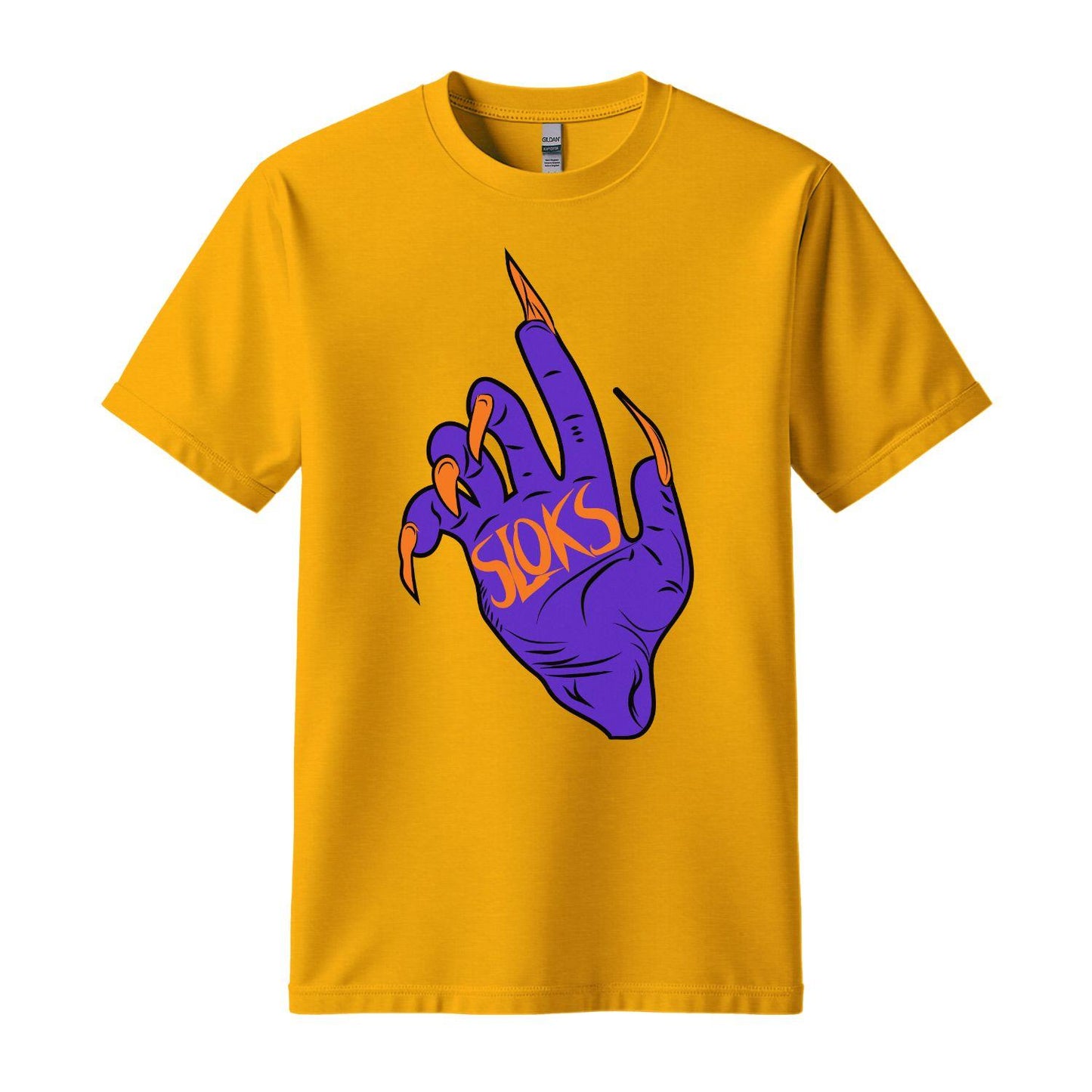 sloks gold t-shirt devils hand