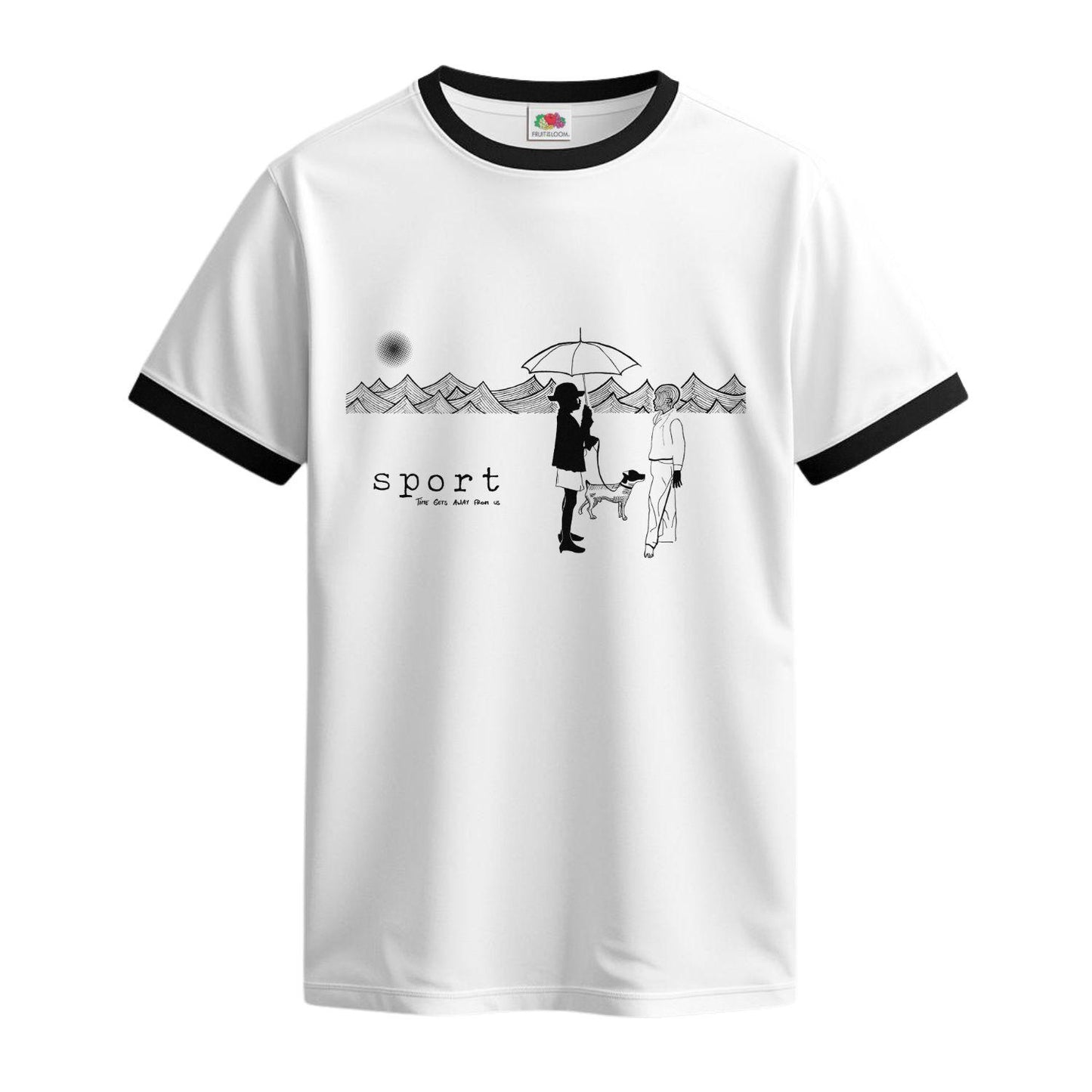 sport ringer t-shirt duel white