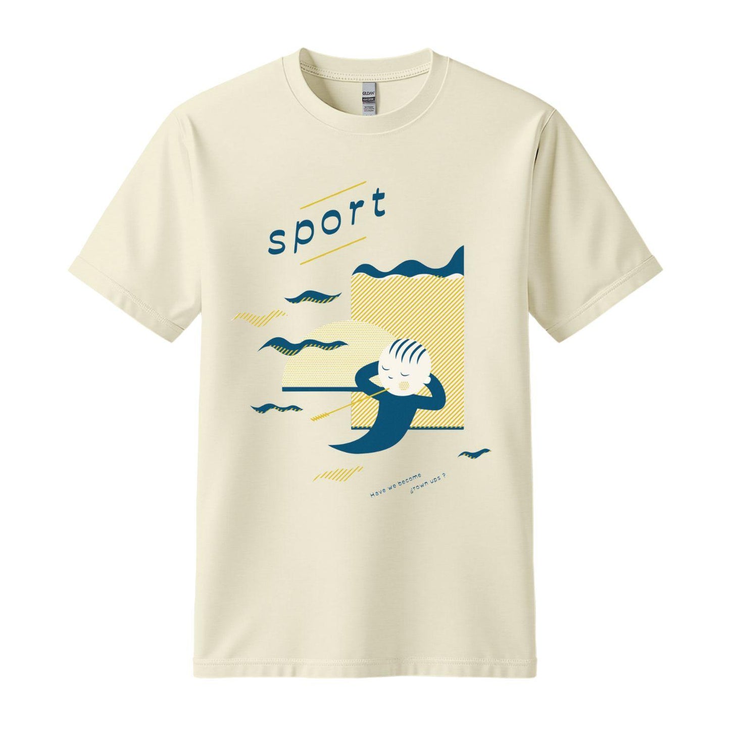 sport beige t-shirt grownups