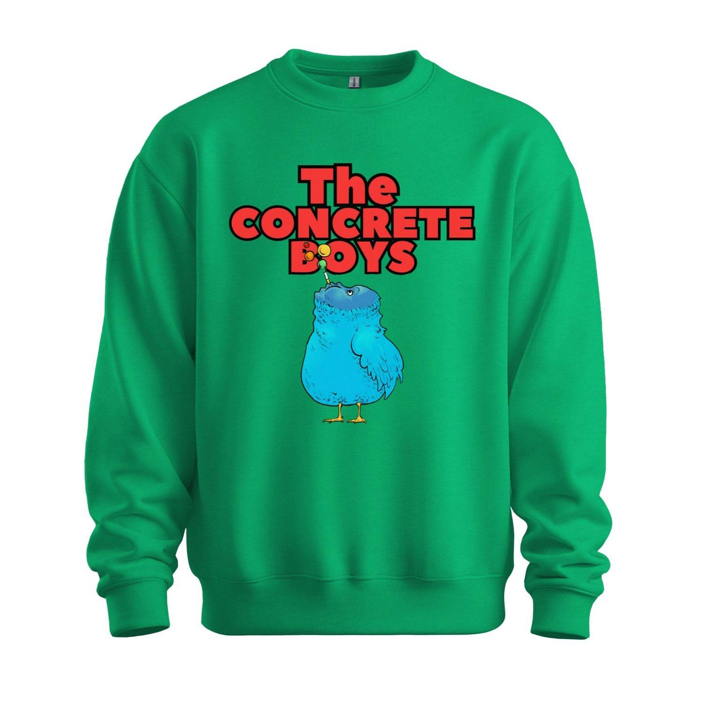 the concrete boys sweatshirt blue bird green