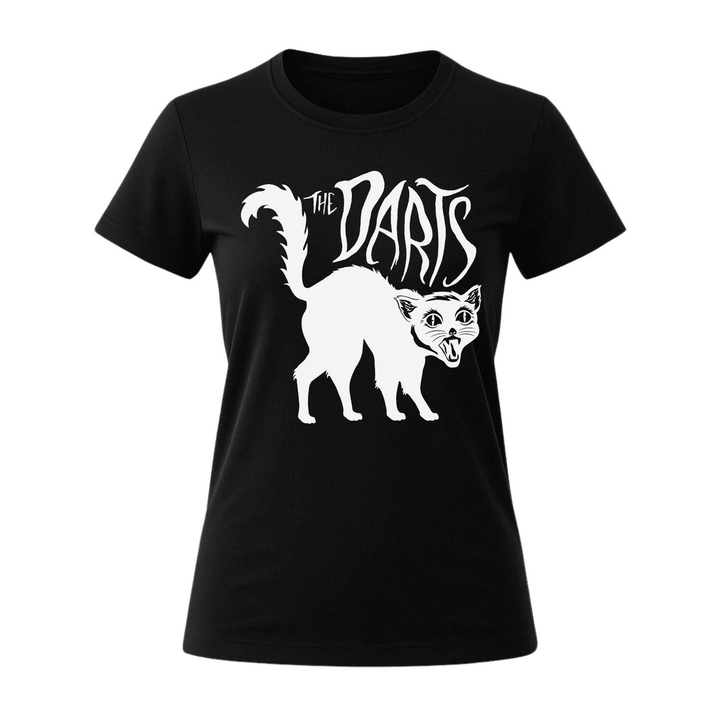 the darts women's t-shirt spooky cat