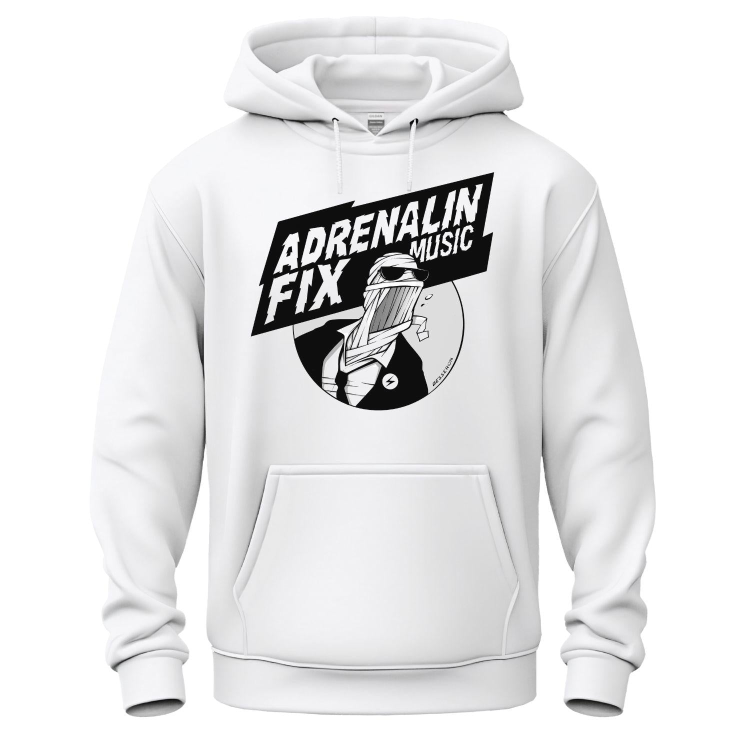 adrenalin fix music hoodie white