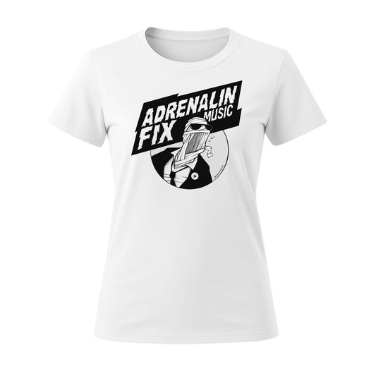 adrenalin fix music t-shirt women white