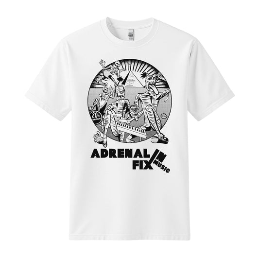 adrenalin fix music white t-shirt 1