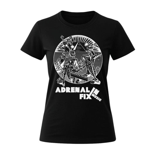 adrenalin fix music black t-shirt women