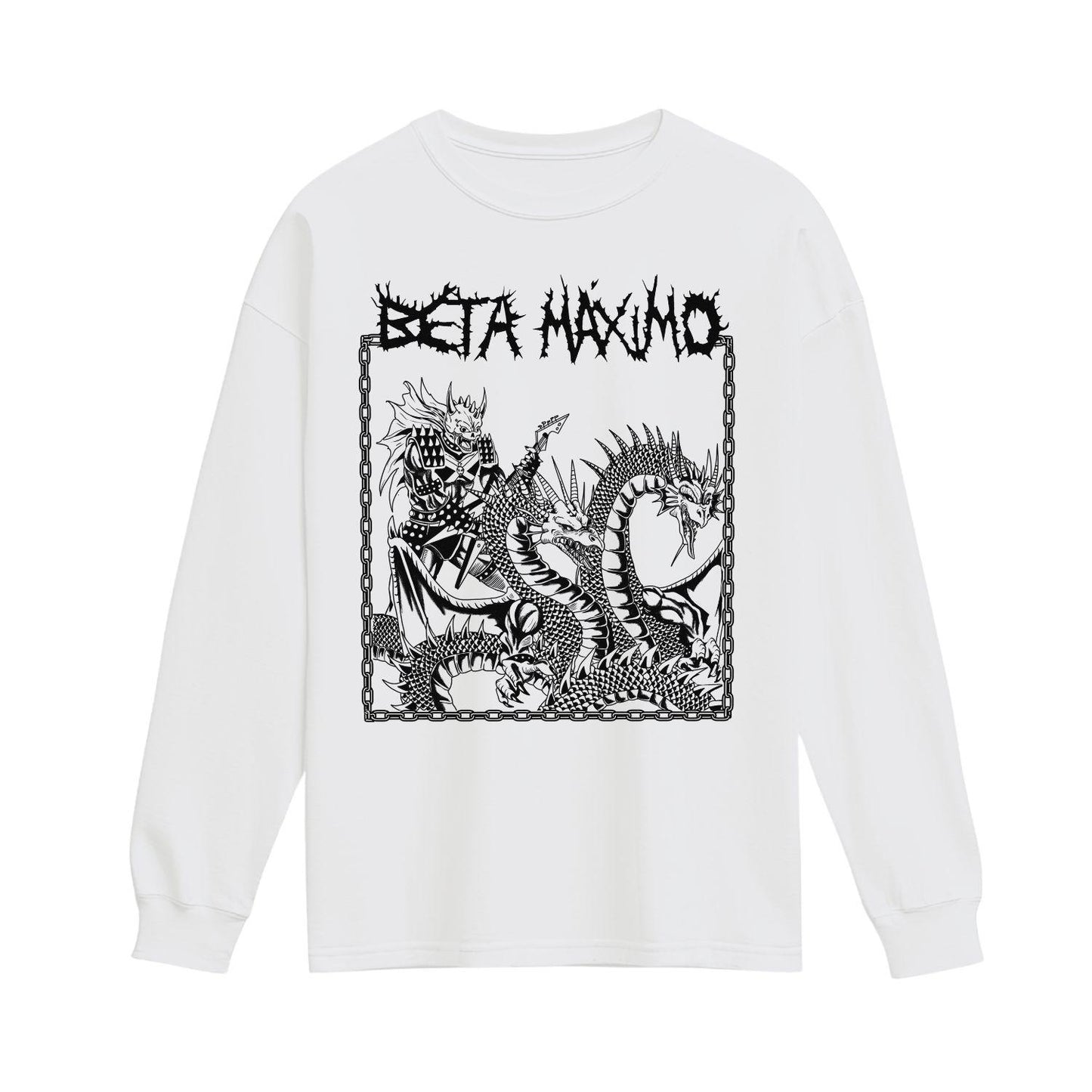 beta maximo long sleeve shirt white dragon