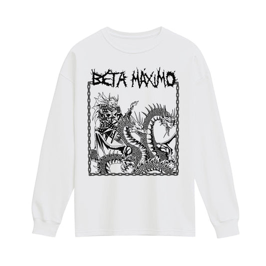 beta maximo long sleeve shirt white dragon