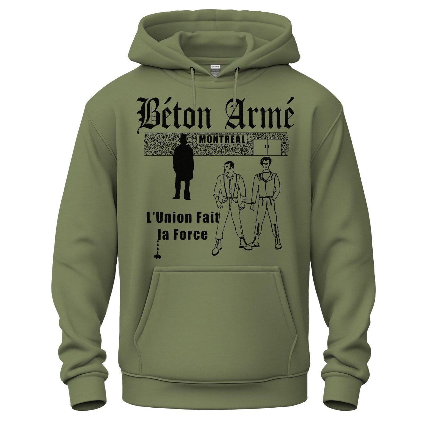 Beton Arme Hoodie military green union