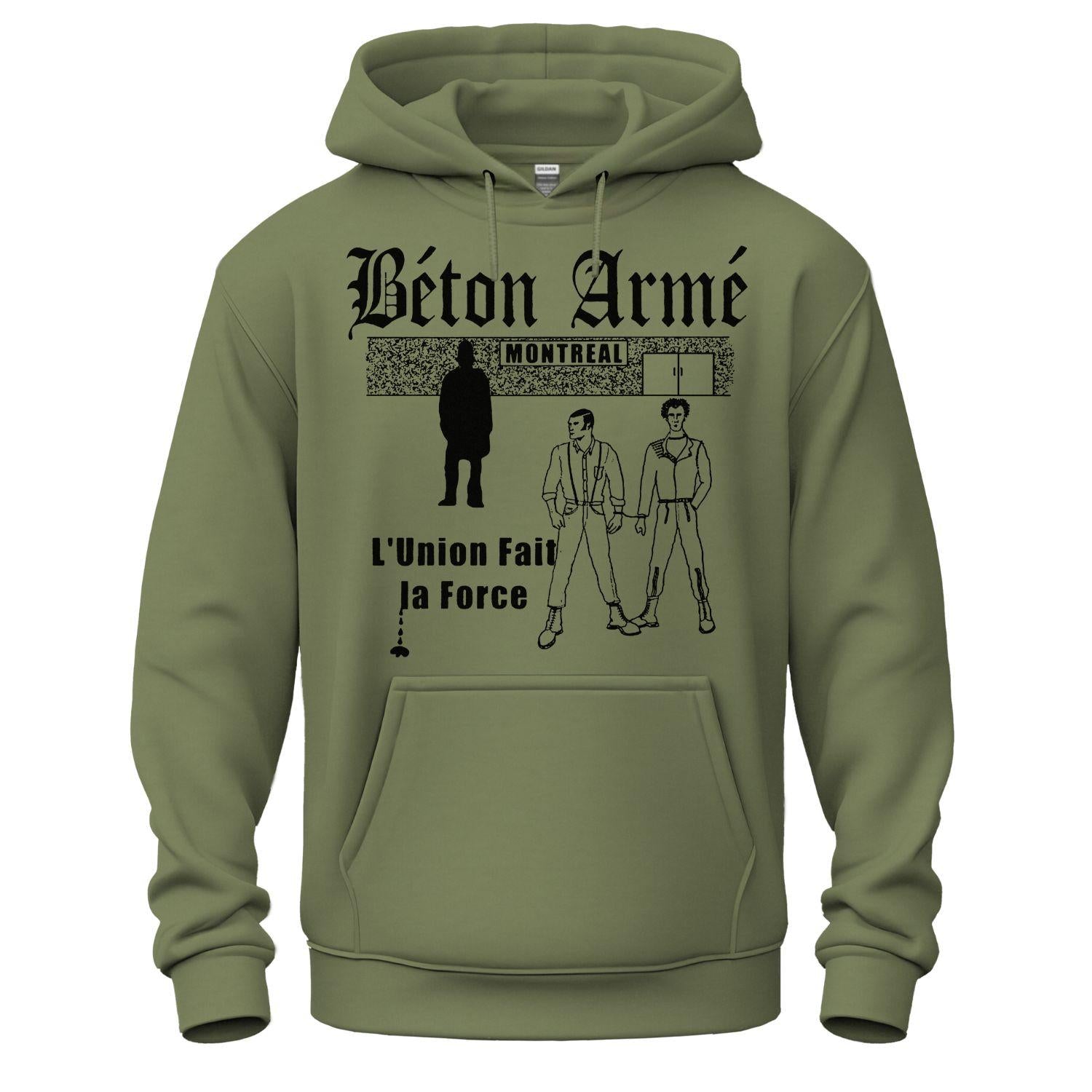 Beton Arme Hoodie military green union