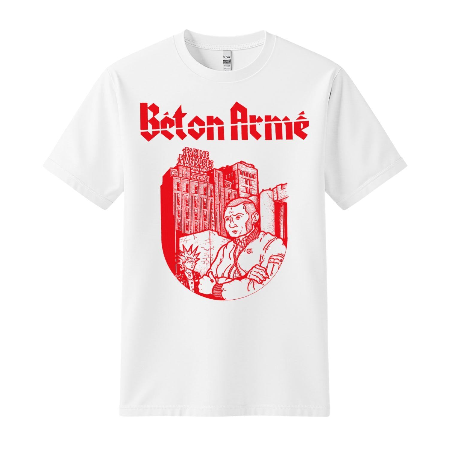 beton arme t-shirt classic white and red