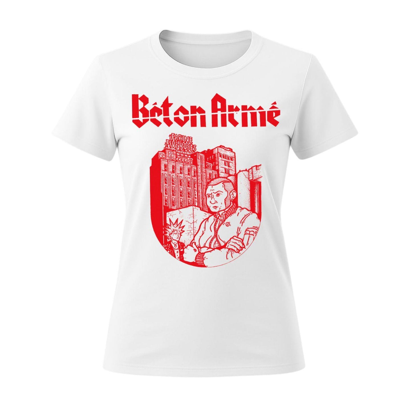 beton arme t-shirt women white and red classic t-shirt