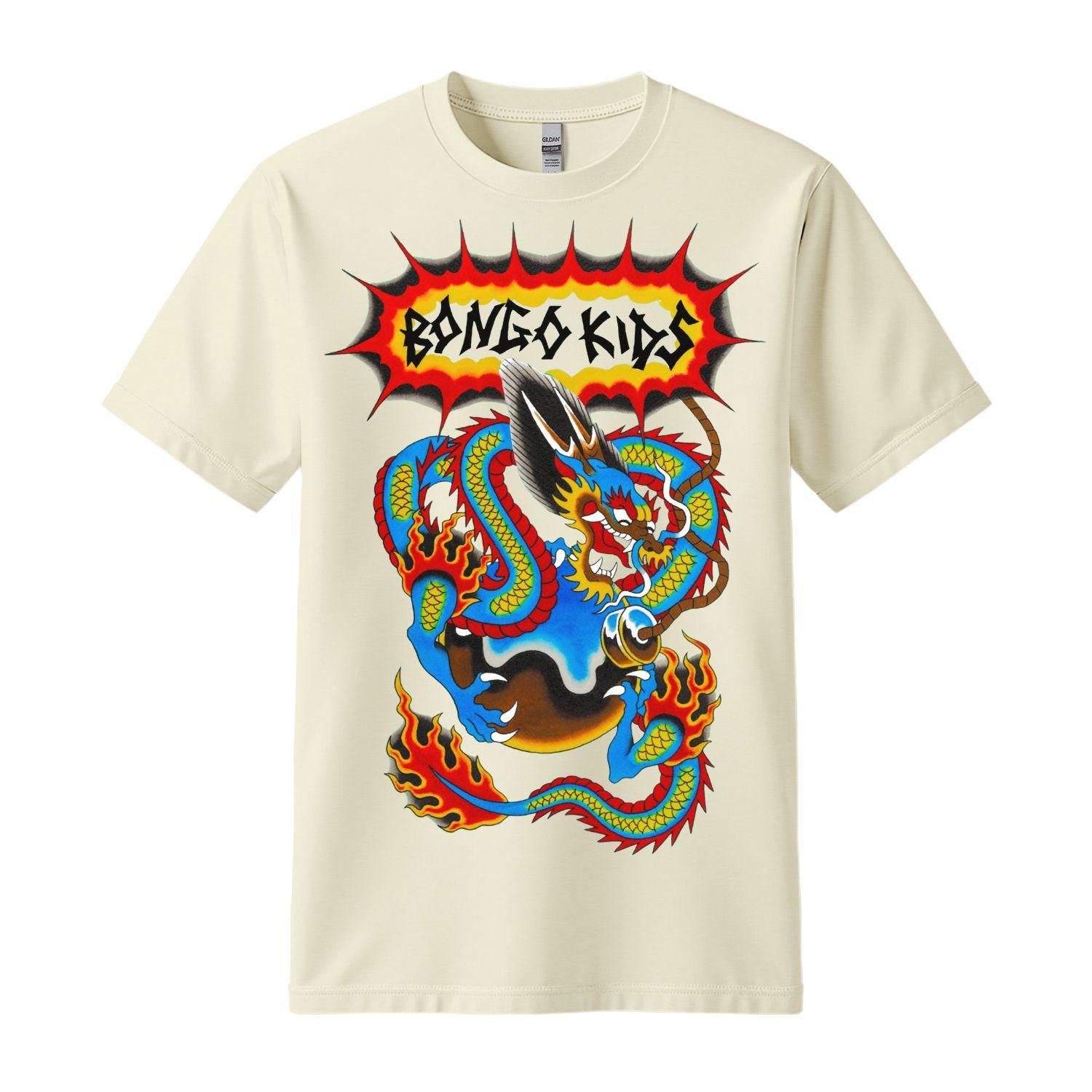 bongo kids t-shirt beige dragon