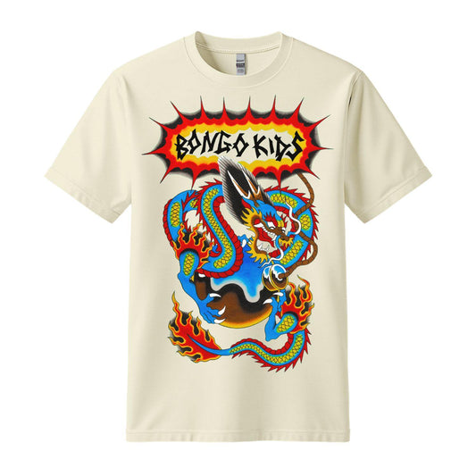 bongo kids t-shirt beige dragon
