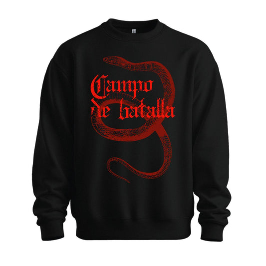campo de batalla sweatshirt black red