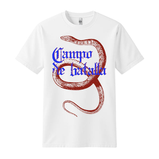 campo de batalla t-shirt white snake