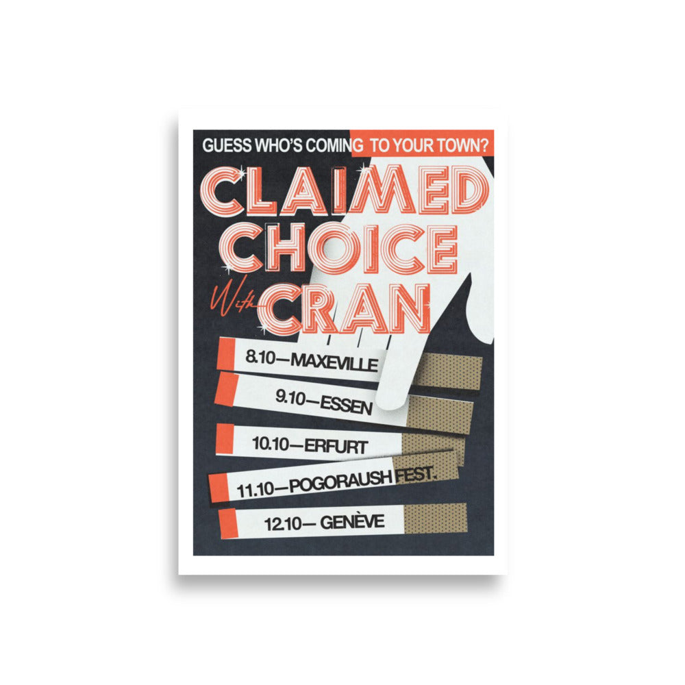 claimed choice cran tour poster