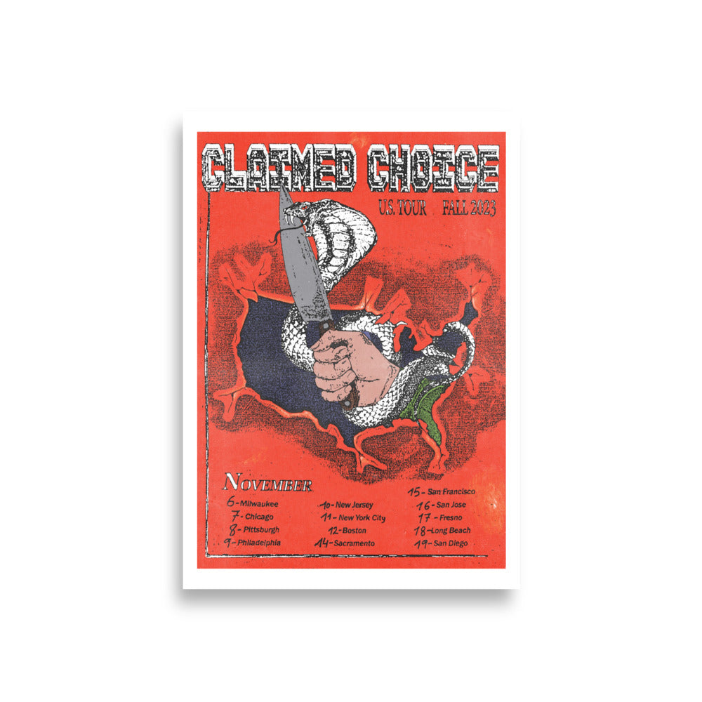 claimed choice tour poster USA 2023