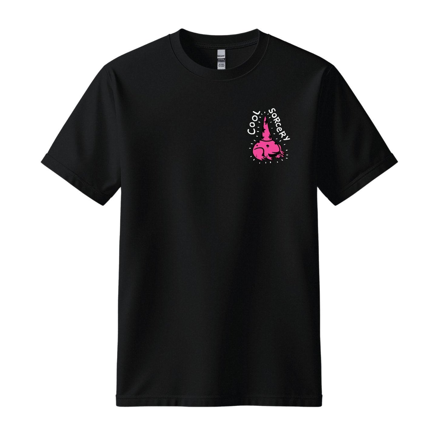 cool sorcery black t-shirt pink frog