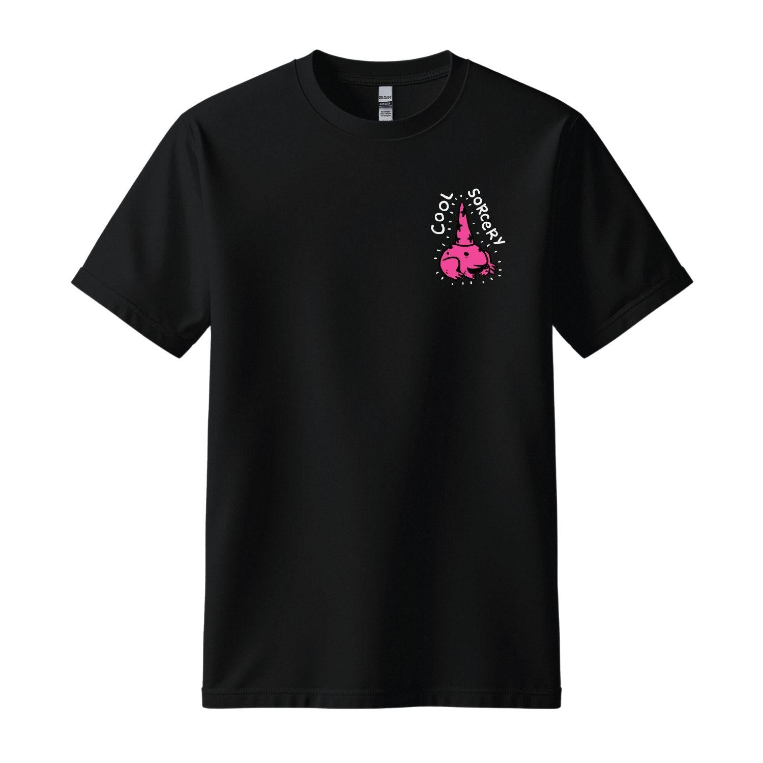 cool sorcery black t-shirt pink frog