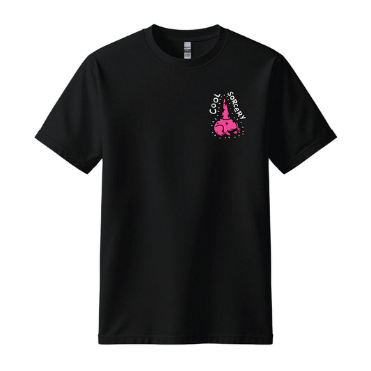 cool sorcery black t-shirt pink frog