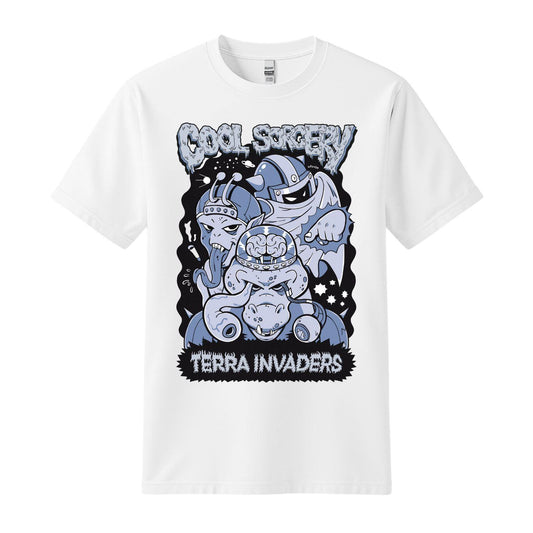 cool sorcery white t-shirt terra invaders