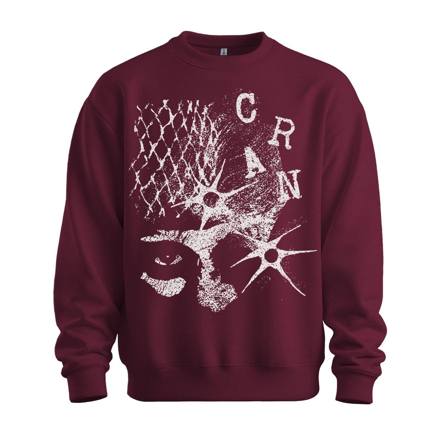 cran maroon sweatshirt bullet design