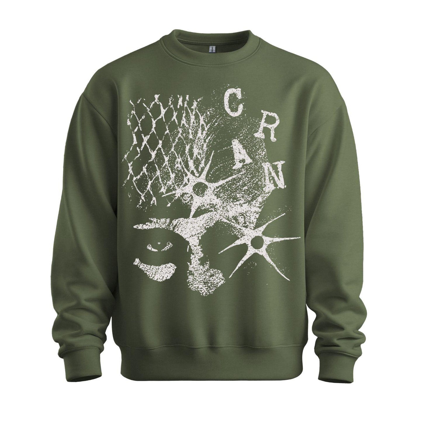cran military green sweatshirt bullet design