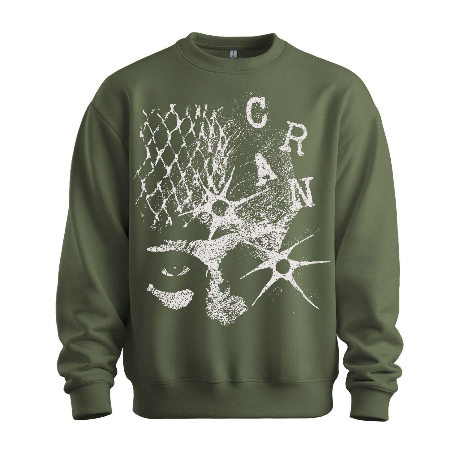 cran military green sweatshirt bullet design