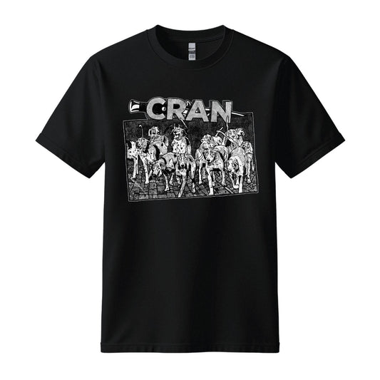 cran black t-shirt dogs