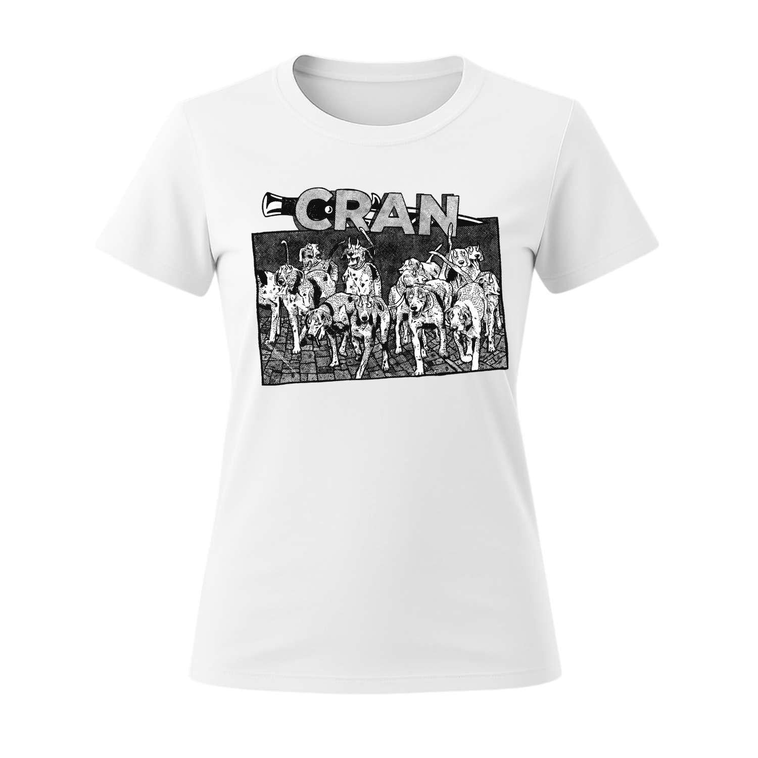 cran women's dogs white t-shirt