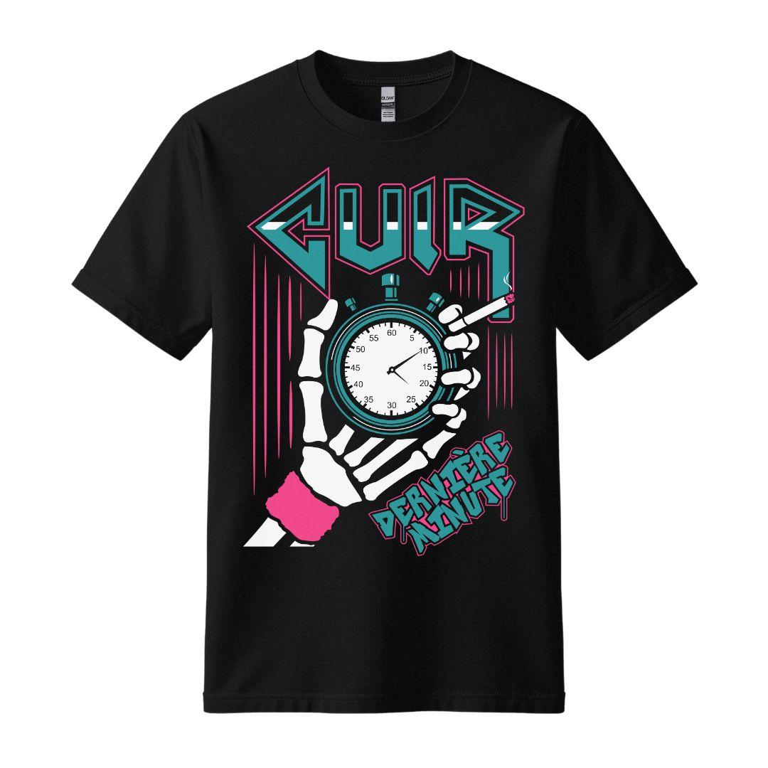 cuir synth punk france t-shirt black clock