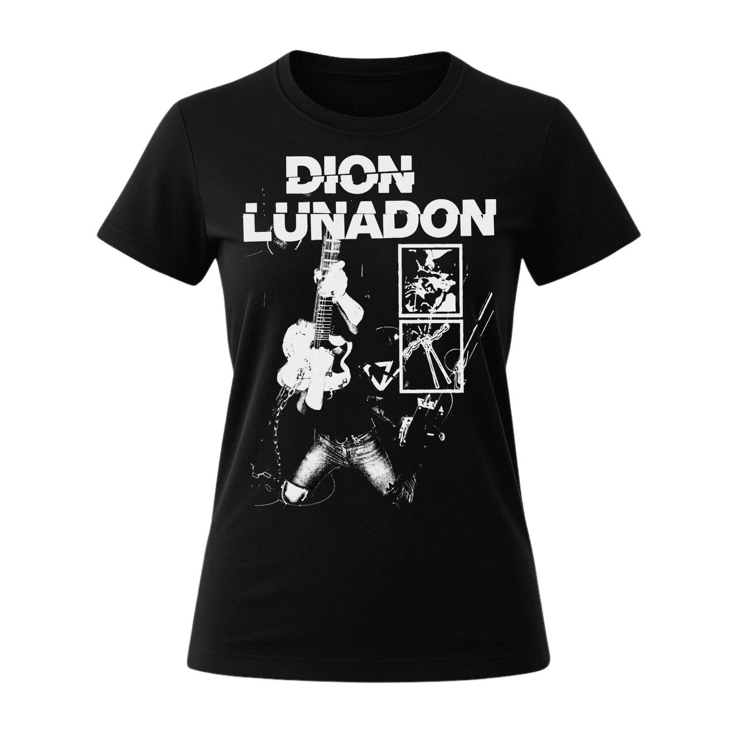 dion lunadon women black t-shirt altar