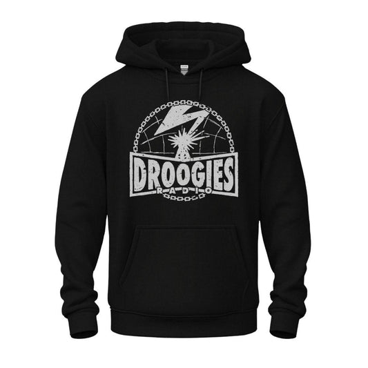 Droogies Radio hoodie black grey