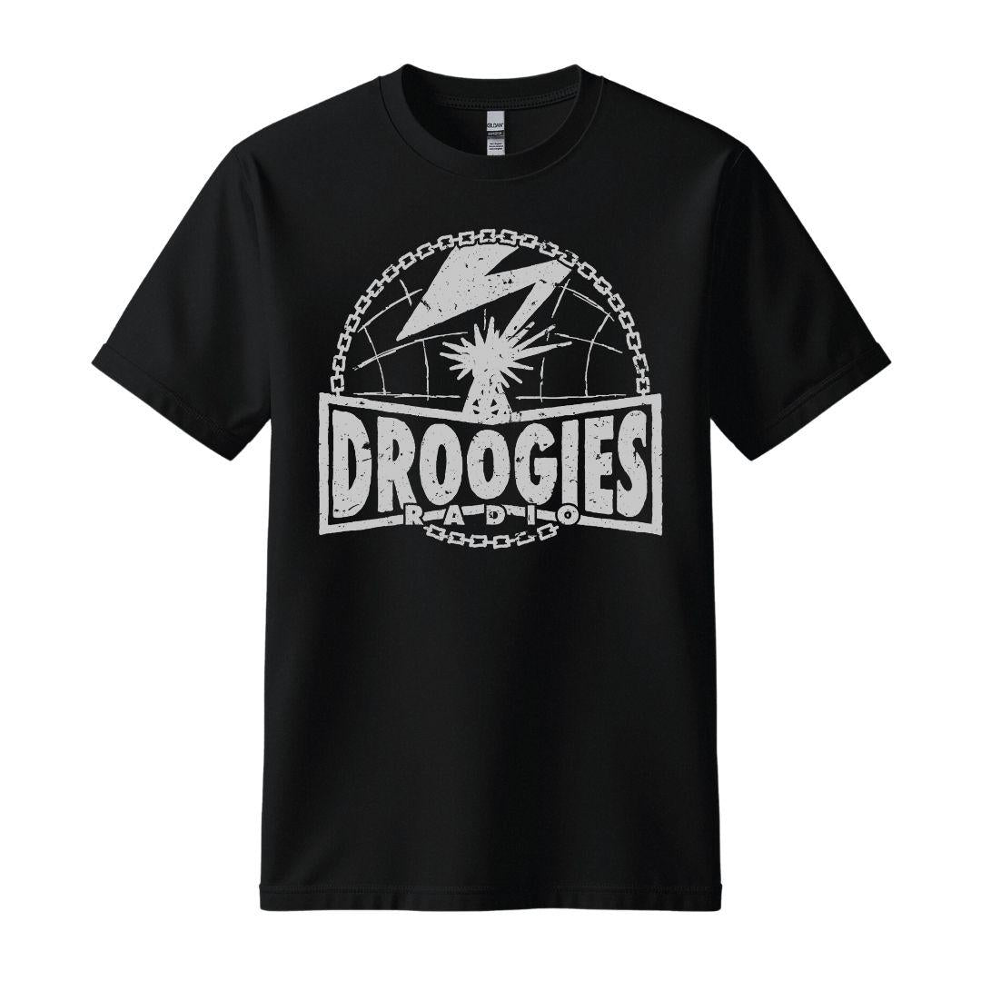 Droogies radio t-shirt black grey