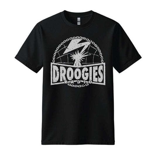 Droogies radio t-shirt black grey