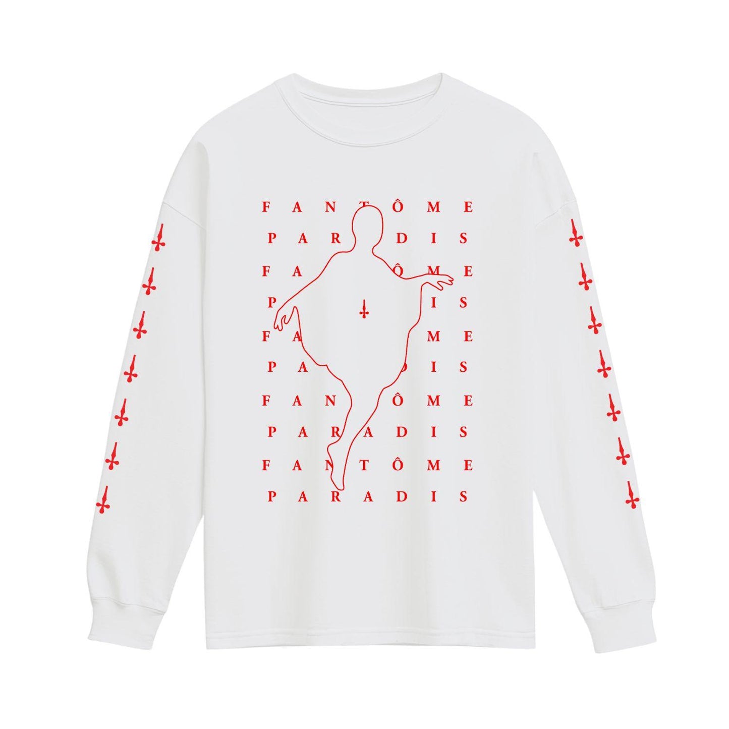 fantome paradis white long sleeve shirt red ghost