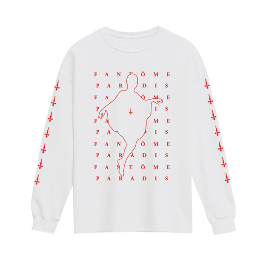 fantome paradis white long sleeve shirt red ghost