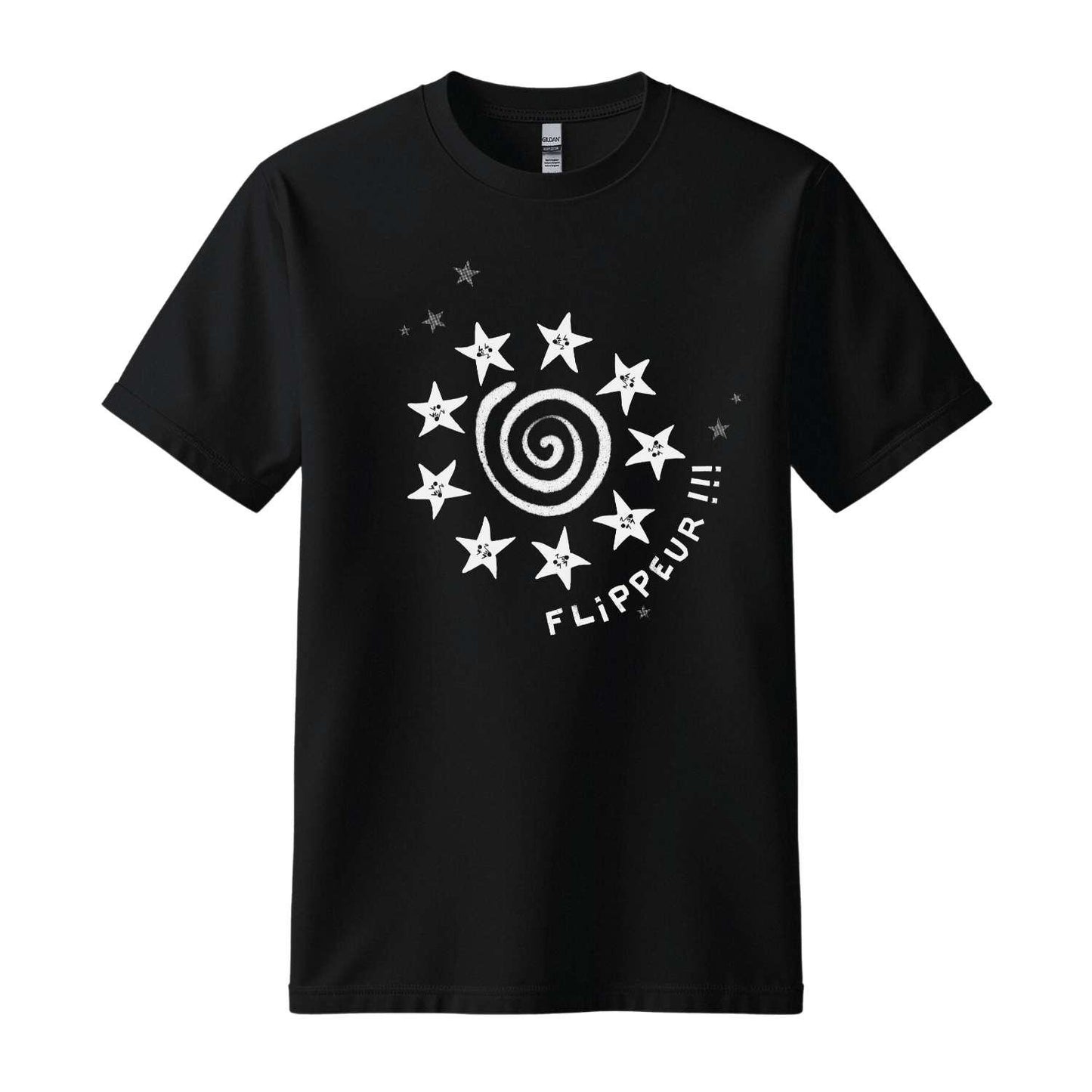 flippeur black star spiral t-shirt