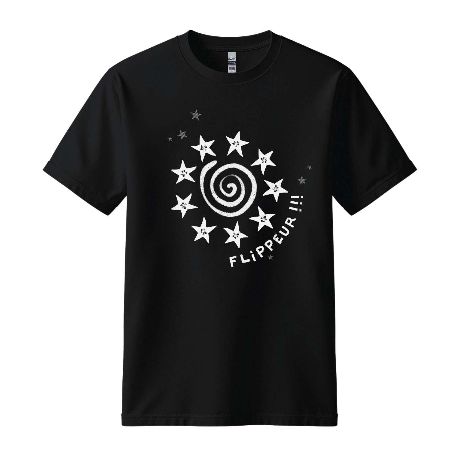flippeur black star spiral t-shirt