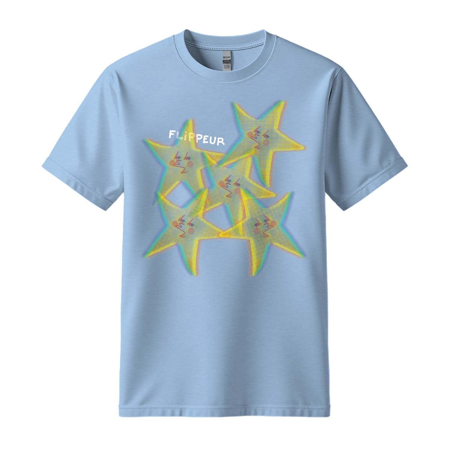 flippeur blue star glitch t-shirt