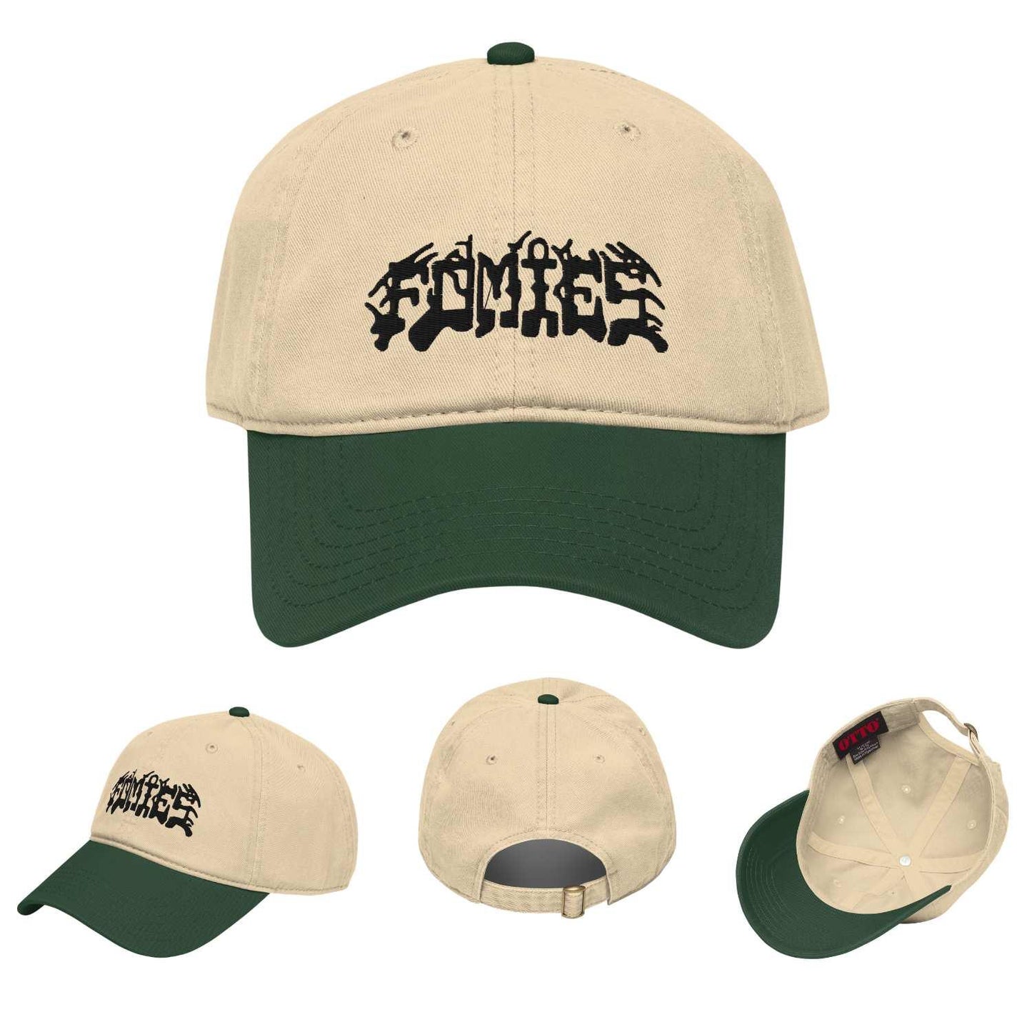 Fomies beige green embroidered cap