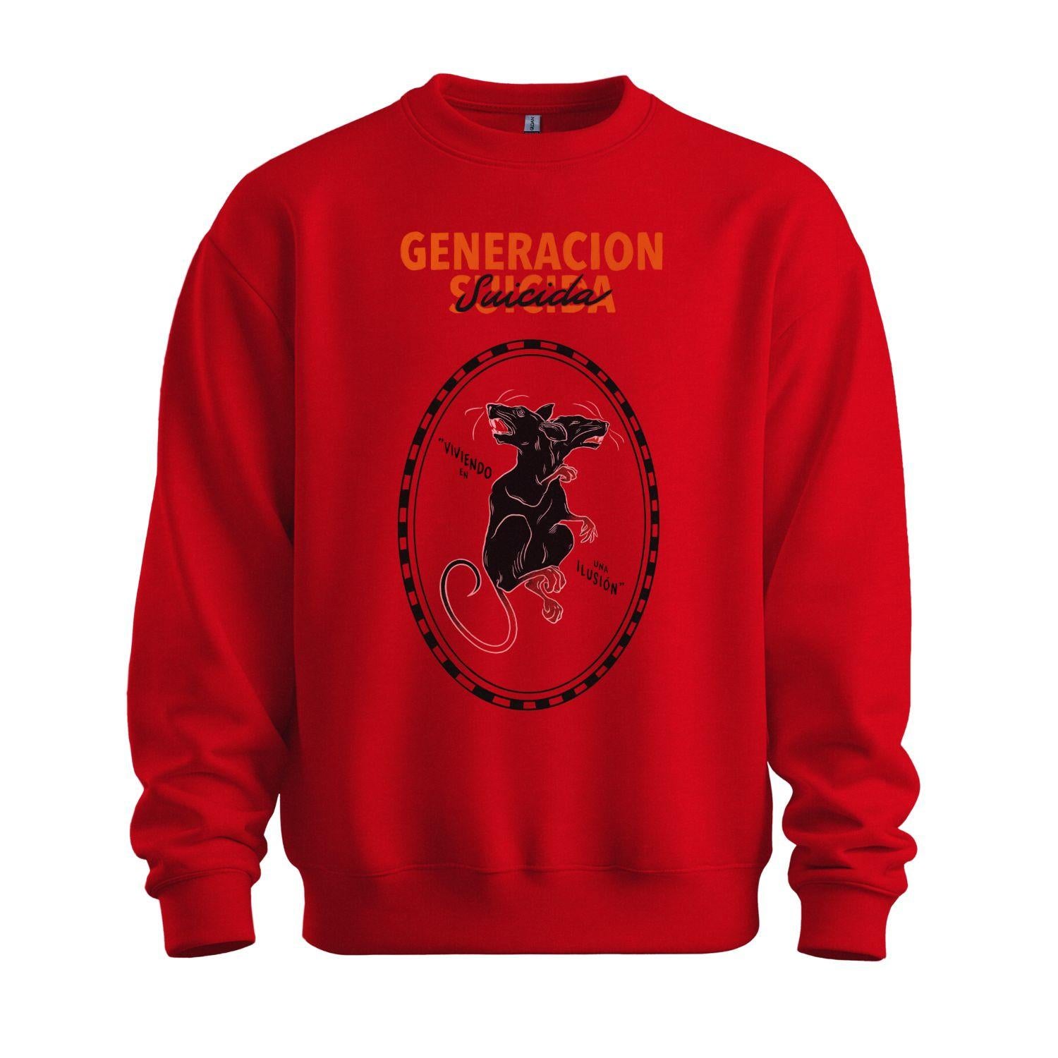 generacion suicida sweatshirt illusion red